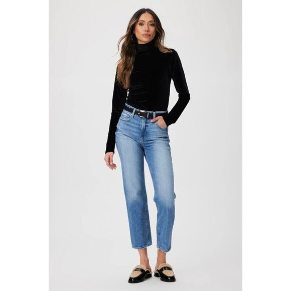 Paige Noella High-Rise Charming Distressed‎ Straight Leg Jeans Size 32 - Picture 1 of 10